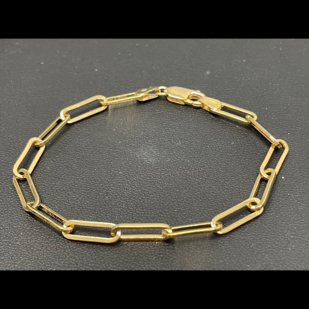 14kt Gold Paper Clip Bracelet
